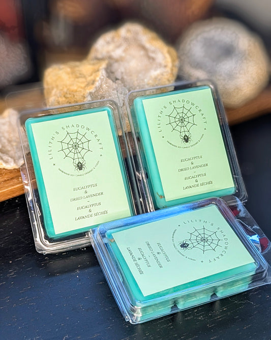 EUCALYPTUS & DRIED LAVENDER ~ EUCALYPTUS & LAVANDE SÉCHÉE Soy Wax Melts